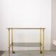 Gold metal and smoked glass server
