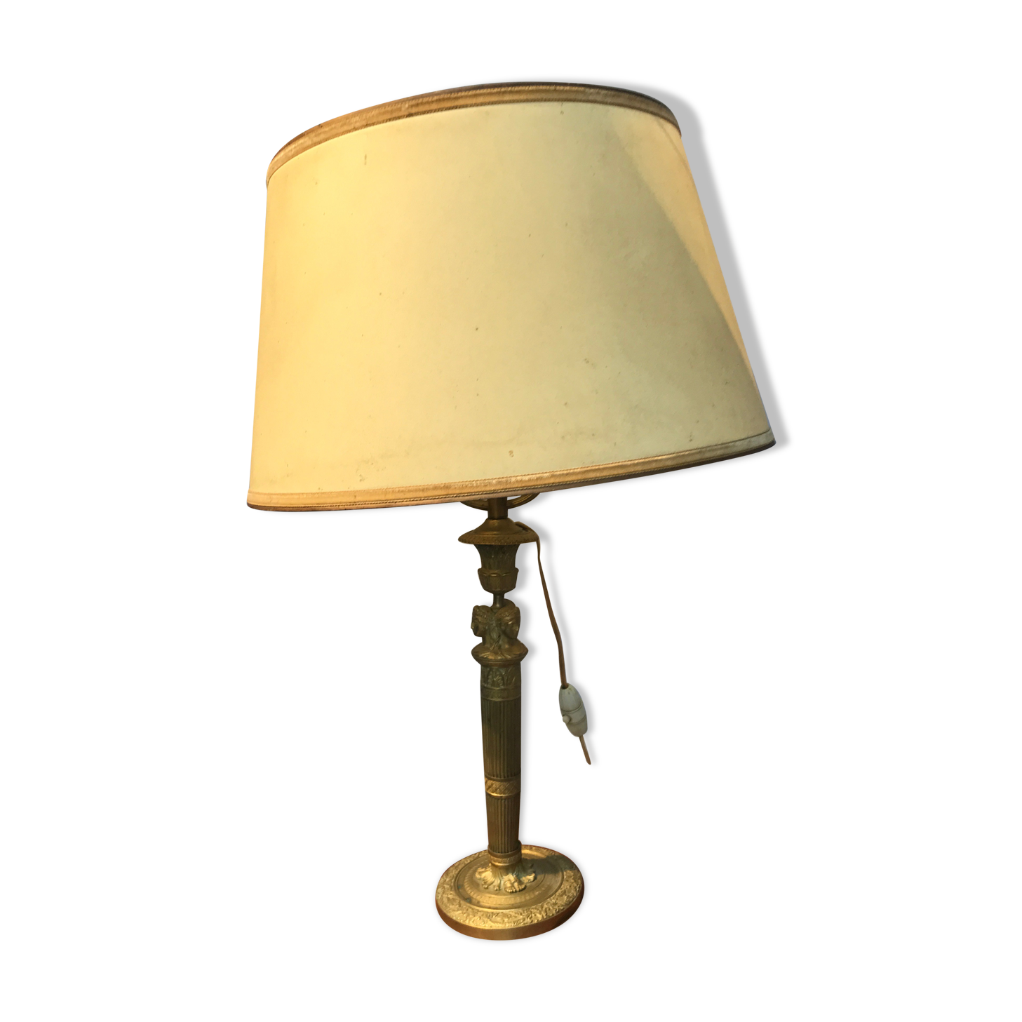 Golden brass table lamp