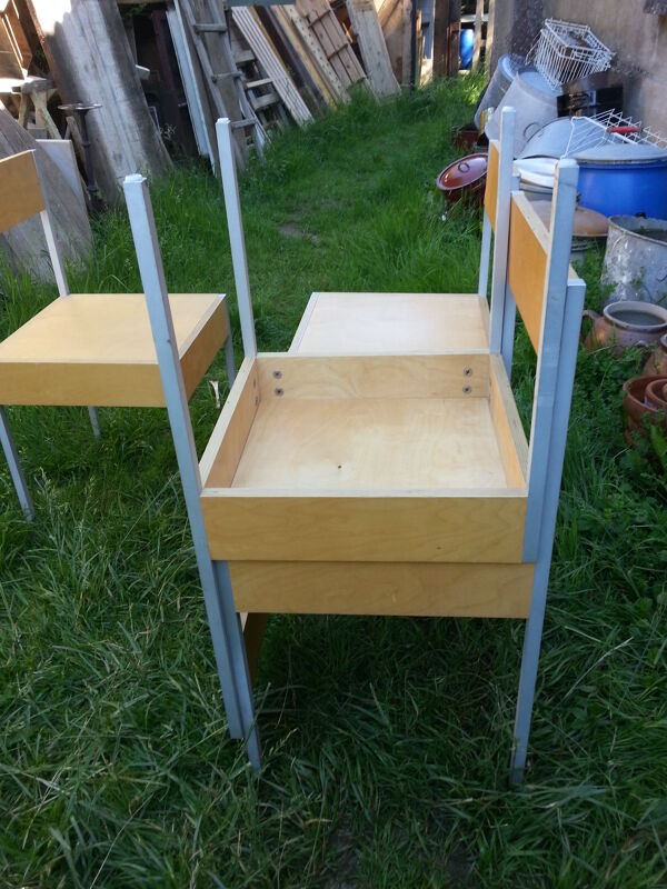 Série de 4 chaises suisse 1980