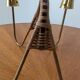 Brass and rattan candlestick