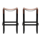 Pair of metal brown and black stools without a backrest.
