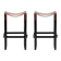 Pair of metal brown and black stools without a backrest.