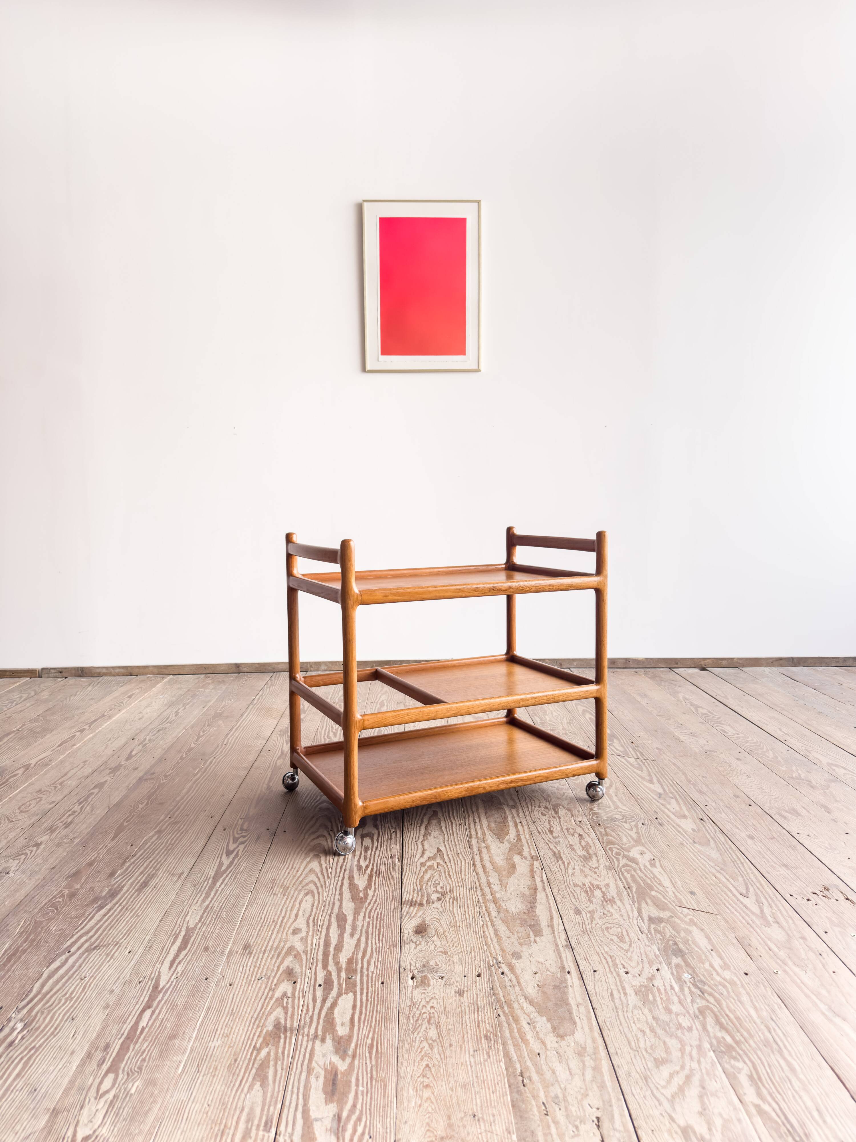 Service trolley and bar Johannes Andersen Silkeborg Denmark Teak