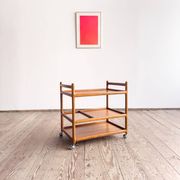 Service trolley and bar Johannes Andersen Silkeborg Denmark Teak