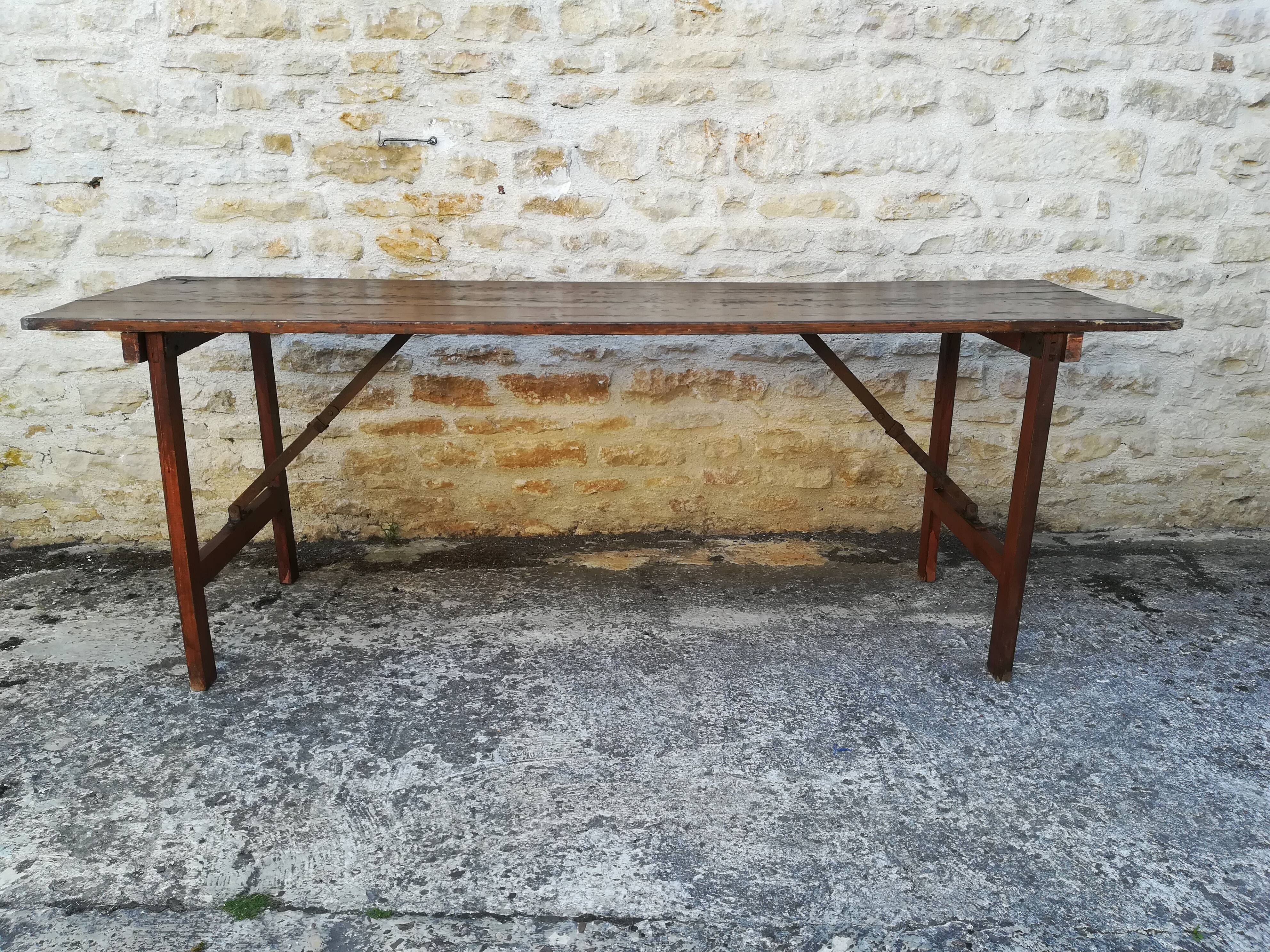 Folding brewery table