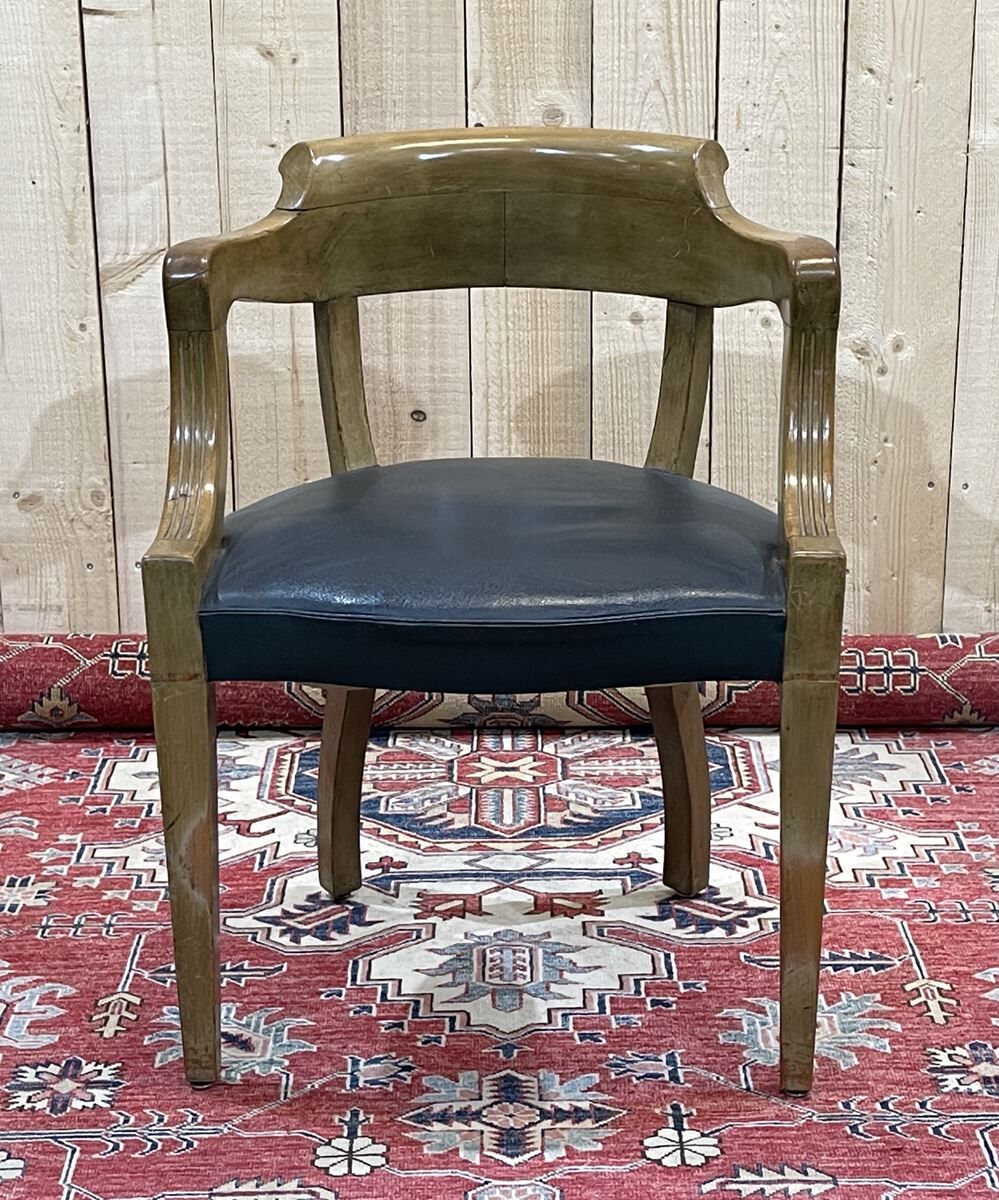 1930s beech and skai office chair