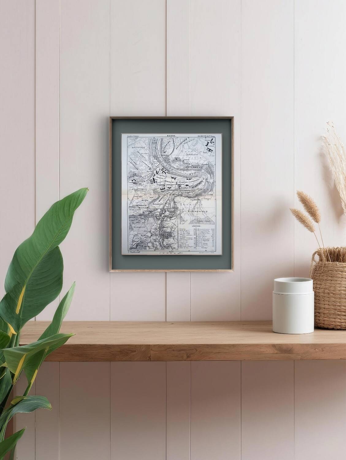 Bern, old map, printed in 1844.