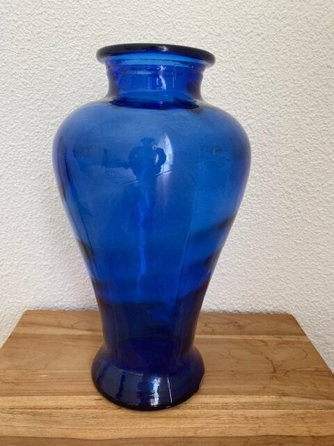 Blue glass vase