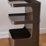Marc Held trolley on wheels for Prisunic in brown plastic 1970 Space Age Vintage