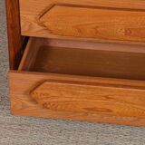 Vintage chest of drawers in solid elm, 1980