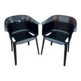 "Papyrus" black armchairs designed by Ronan and Erwan Bouroullec.