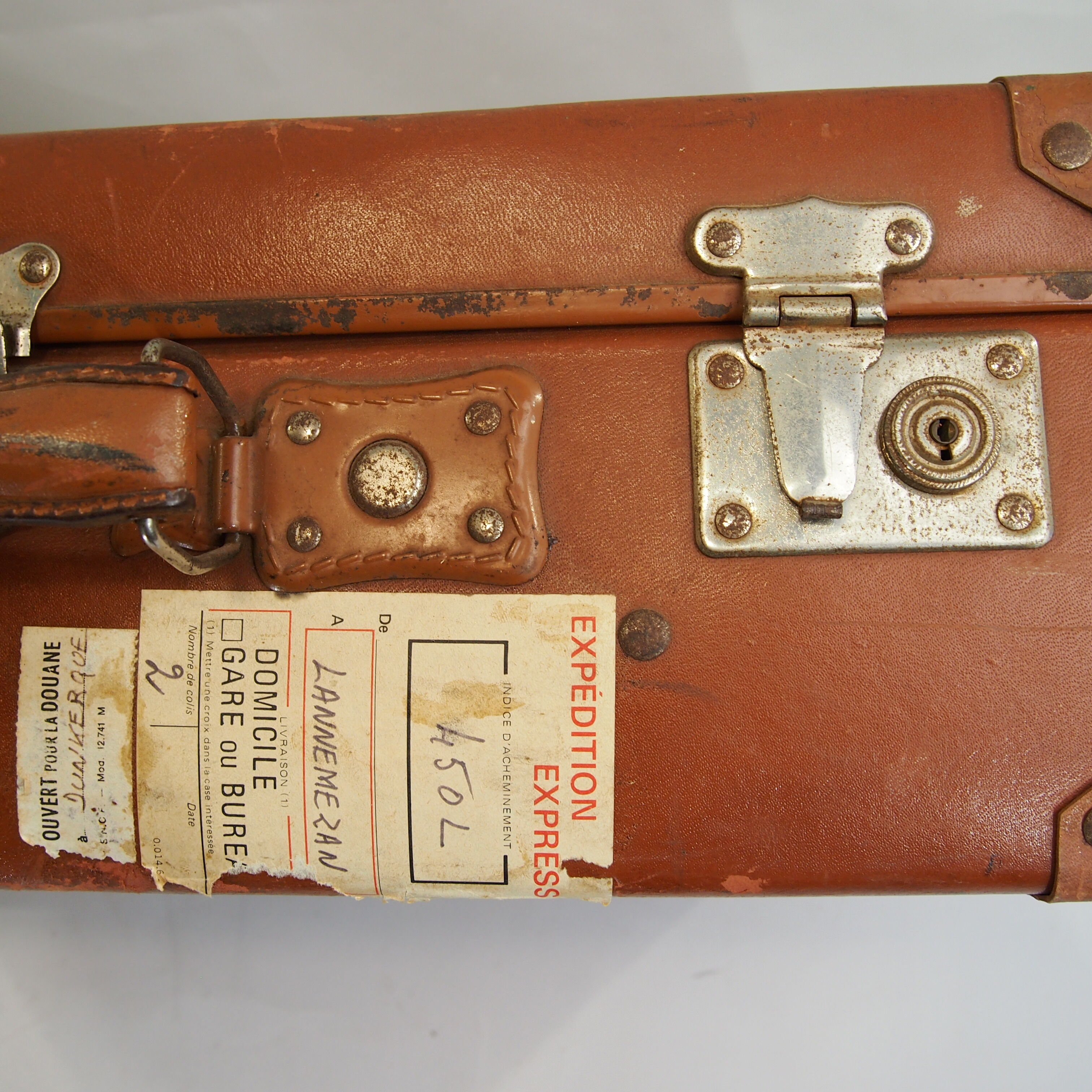 Valise Ancienne Art Déco – Bois Vintage – Bagage De Voyage 1930 – France