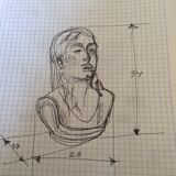 Bust of young woman in marble signed and dated late XlXeme 1887 year dimension: H-34cm- L-28cm-