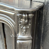 Louis XV style fireplace in black Belgian marble, circa 1880.