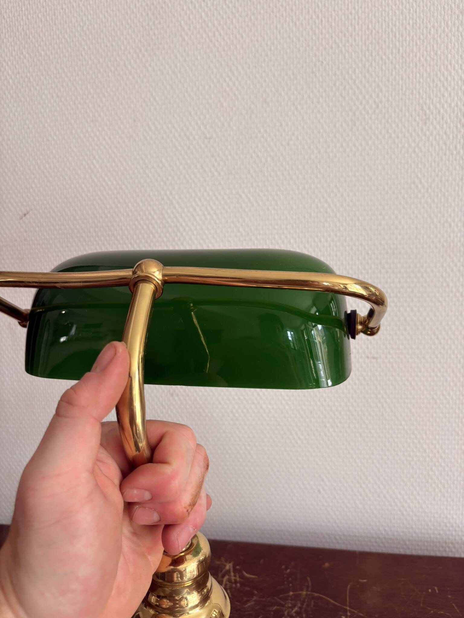 Old Notary Lamp Banker Desk Opaline Green Emeralite