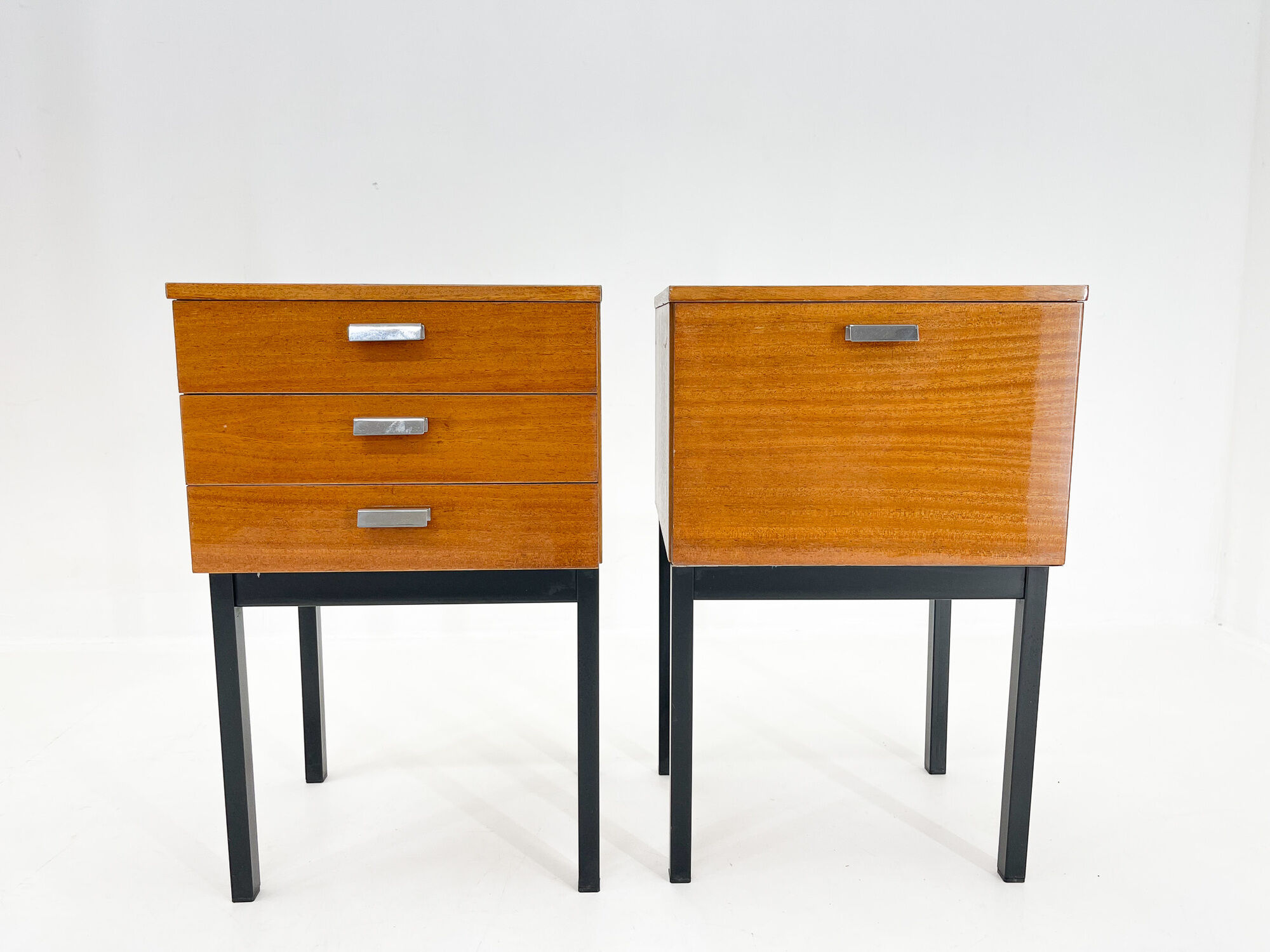 Set of mid-century bedside tables Czechoslovakia