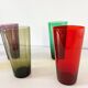 Lot de 6 verres colorés en verre soufflé 1960