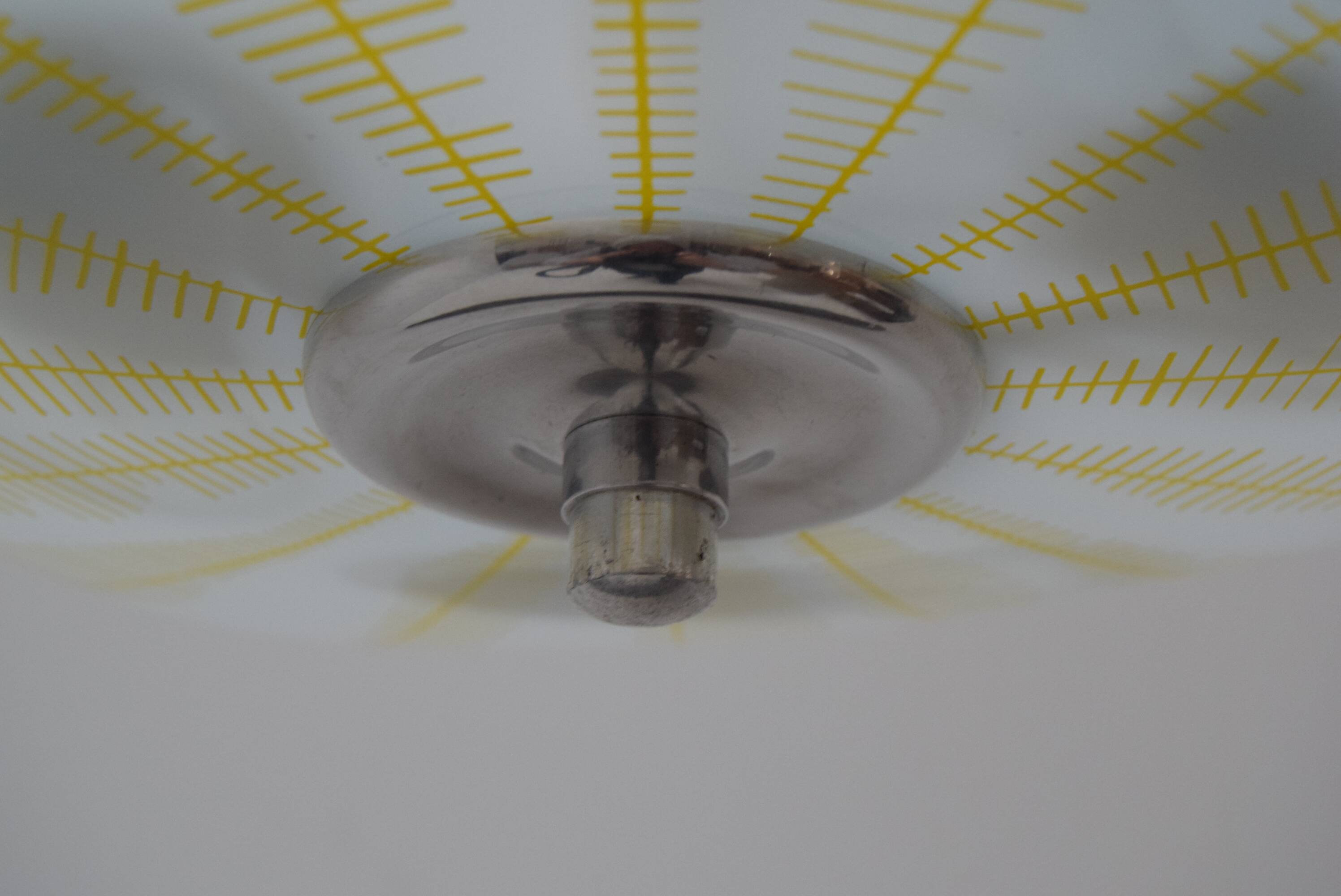 Mid-century glass pendant by Napako, Czechoslovakia, 1970s.