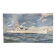 oil on canvas - Marine, Battleship on rough sea, signed Poncelet