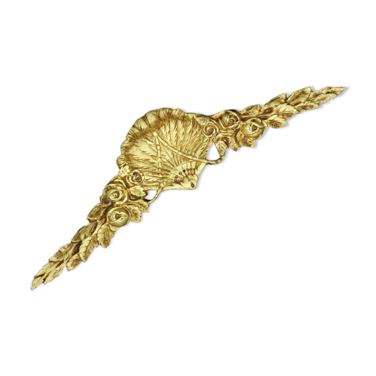 Grand fronton aux plumes de paon, style Louis XVI, du XIXe