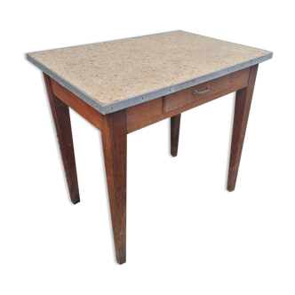 Old small table desk workshop Vintage with drawer