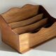 Porte courrier de bureau vintage en bois