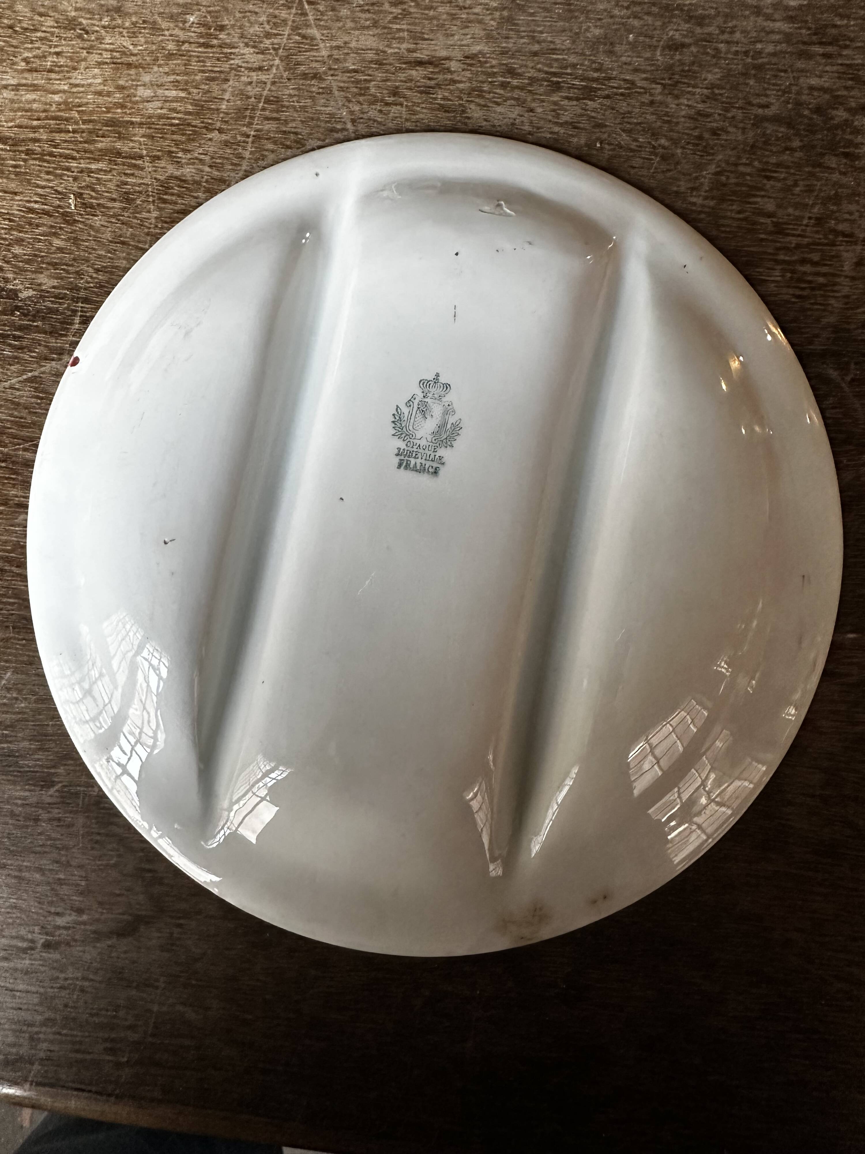 7 Asparagus Plates Late 19th Century Opaque Earthenware Luneville France