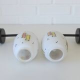 Pair of Unique Vintage Redesign Wall Lamps Glass Lights from Italy 1960's