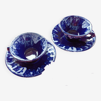 Set of 2 blue cups - Vintage -