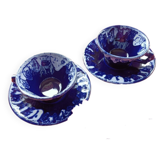 Set of 2 blue cups - Vintage -