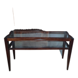 Contemporary console in varnished wood