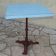 Table de bistrot 1950 formica bleu pied en fonte