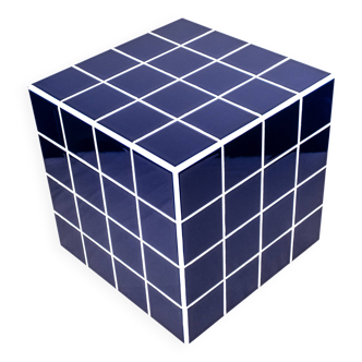 Cube-Side table-Bedside table-Tile-Ceramic-Blue-Glossy