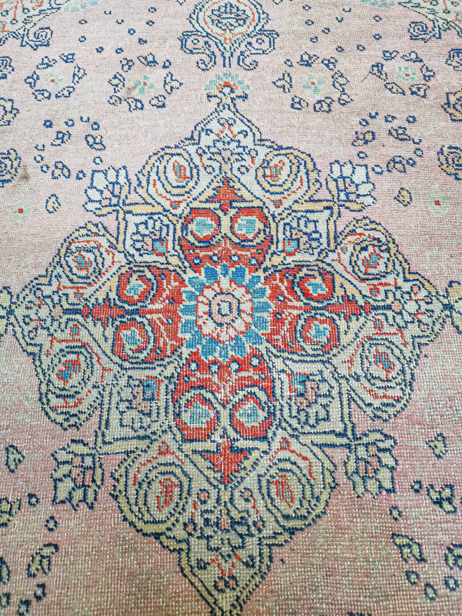 Ancient Persian Oriental rug handmade Tebriz 1.74 x 1.25 m