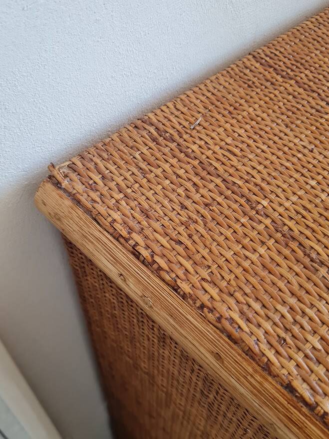 Commode en rotin, circa 1970
