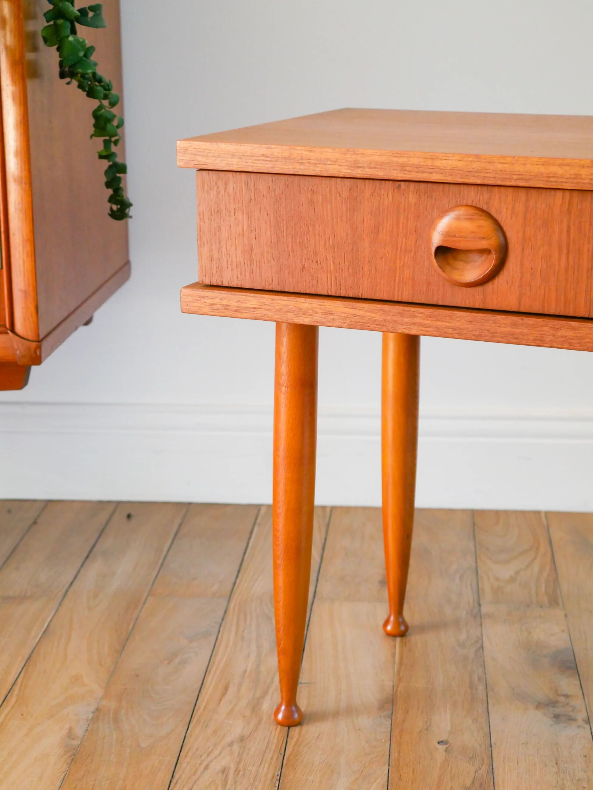 Table de chevet scandinave avec tiroir, en placage teck, 1960