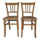 Pair of Luterma raw wood bistro chairs