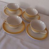 Yellow and white coffee cups