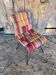 Chair Design Black Metal Base + Multicoloured Fabric Cushion Seat