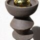 Totem lamp in chamotte black stoneware