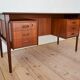 Mid-Century Danish Executive Teak Floating Desk, 1960s.