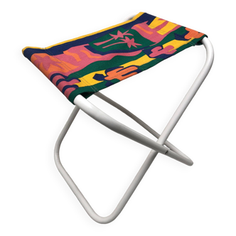 Petit tabouret de camping pliant, années 80