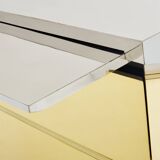 Commode chrome laiton 1972 Gabriella Crespi modèle Mr Mme