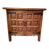 Small solid walnut pedestal sideboard