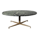 Table basse en marbre vert et laiton par Michel Kin pour Arflex