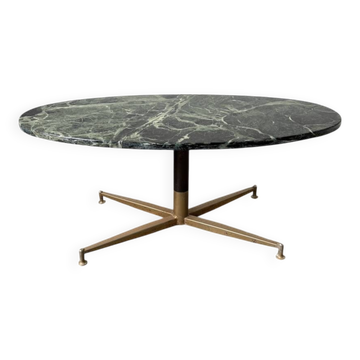 Green marble coffee table with brass by Michel Kin for Arflex.