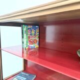 1950s Brazilian modernist library in exotic wood and lacquer.