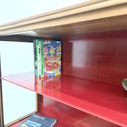 1950s Brazilian modernist library in exotic wood and lacquer.