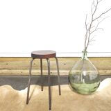 Vintage stool wood and metal workshop