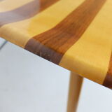 Table low Italian 1950, on the walnut and Sycamore